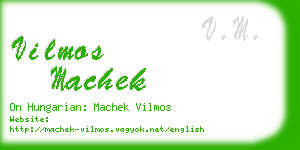 vilmos machek business card